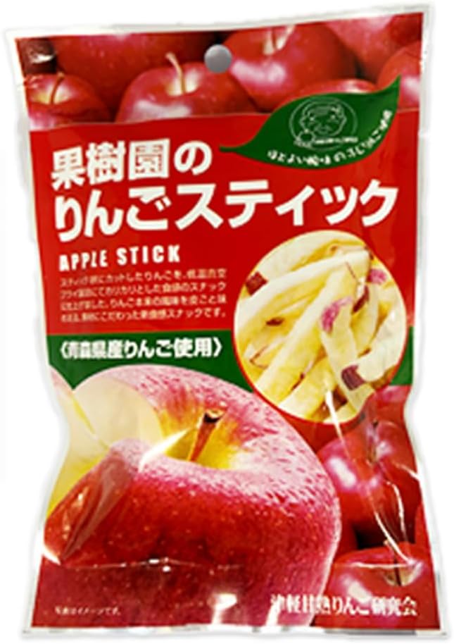 Orchardine (8 Bags) BY3 Apple Stick Fuji 8 Bags, 0.7 oz (20 g) x 8, Aomori Fuji Sweets, Snacks, Low Calories, Low Temperature Vacuum Fry Method, Mail Bin YP