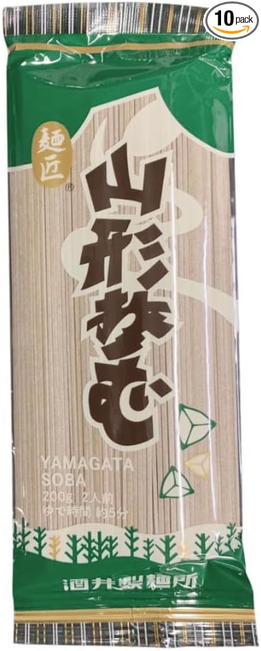 Mensho Yamagata Soba 5 Bags 10 Servings 1000g (200g×5 Bags) Year-End Soba Gift for Year-End and New Year Sakei Noodle Factory Yamagata