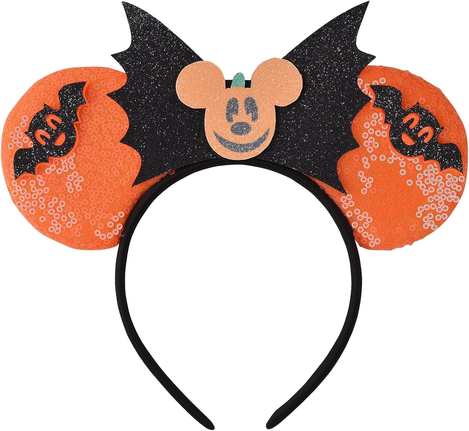 Eisyaa Diadema de orejas de ratón, orejas de ratón rosas con lentejuelas para mujeres y niñas, diadema de lazo brillante para decoración de fiesta de disfraces de cosplay
