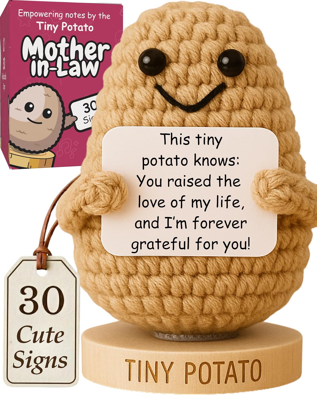Regalo para mamá - Crochet positivo de Baby Yoda con 30 divertidas tarjetas de apreciación para madres - Regalo de cumpleaños de Star Wars para mamá de hija, hijo, niños - El mejor regalo de broma
