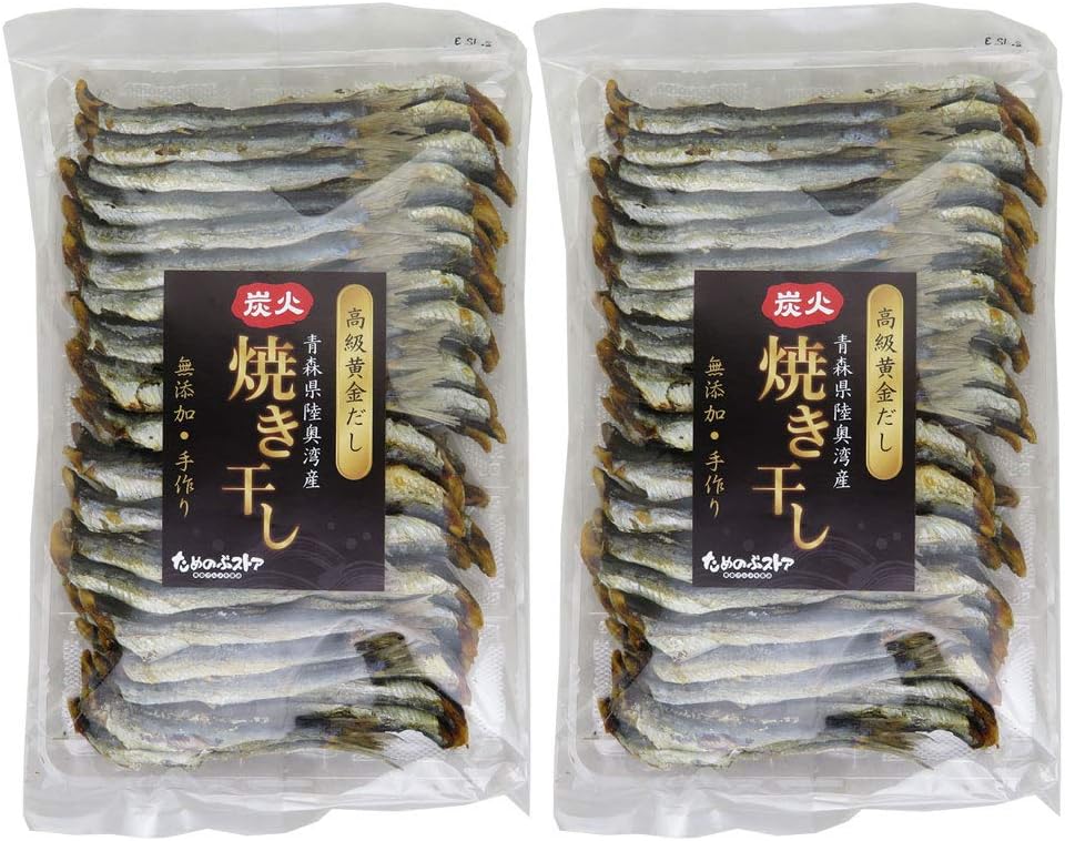 Handmade Charcoal Fire, Roasted & Dried Iwashi (Produced in Wakinozawa, Outigahama), Rakuawan, Aomori Prefecture, 3.2 oz (90 g)