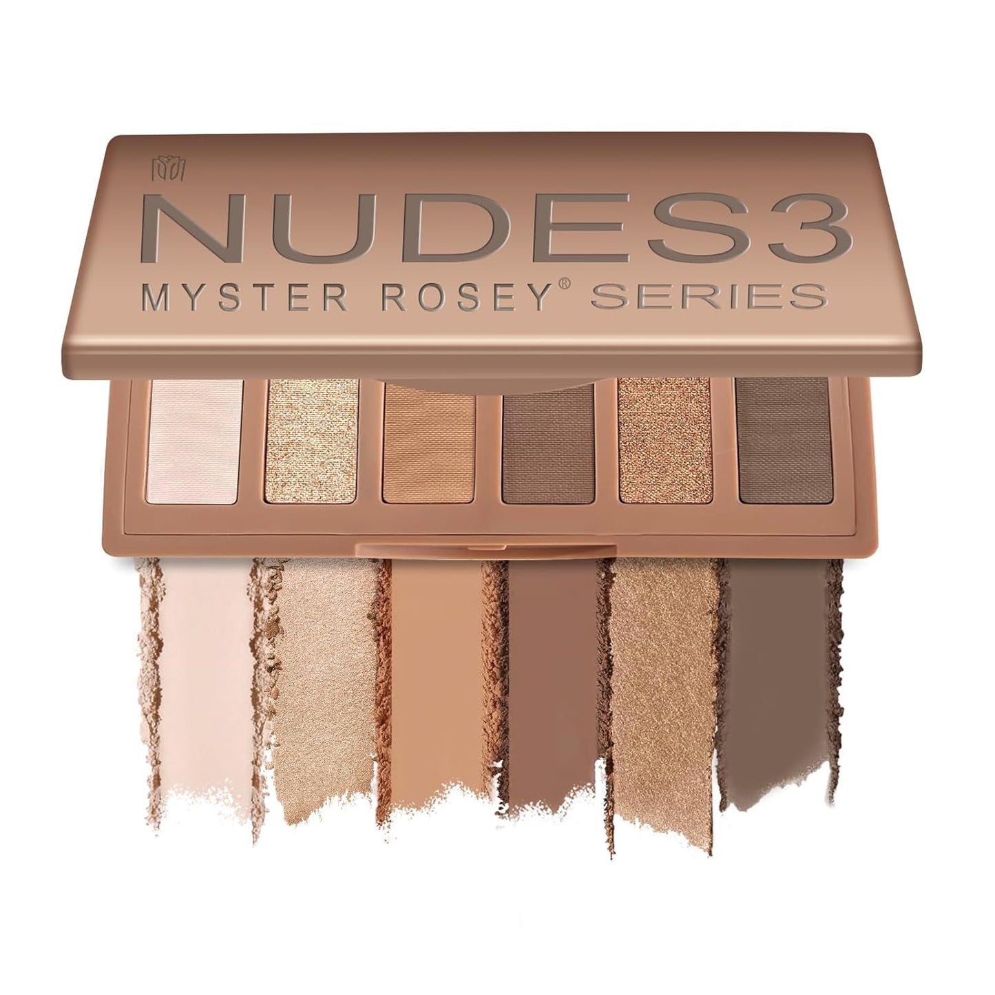 MYSTER ROSEY Nudes Serie 3 Mini paleta de sombras de ojos, paleta de sombra de ojos nude, paletas de sombras de ojos mate con acabados metálicos y mate, uso duradero, vegano, libre de crueldad - 0.33