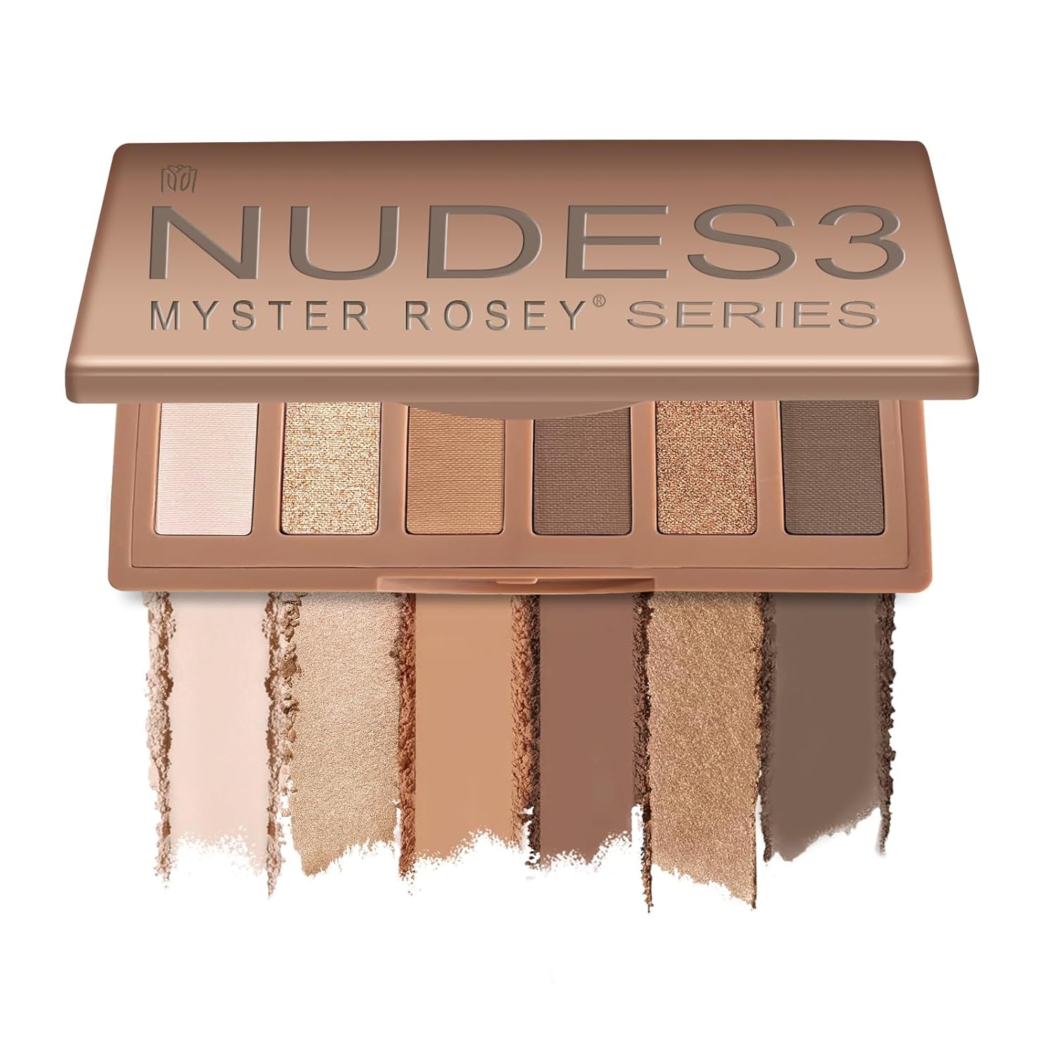 MYSTER ROSEY Nudes Serie 3 Mini paleta de sombras de ojos, paleta de sombra de ojos nude, paletas de sombras de ojos mate con acabados metálicos y mate, uso duradero, vegano, libre de crueldad - 0.33