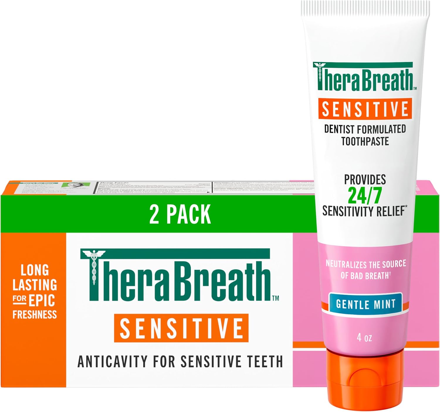 TheraBreath , Encías saludables, periodontistas de 24 horas, formulada enjuague oral de CPC, menta limpia, 16 fl oz (paquete de 2)