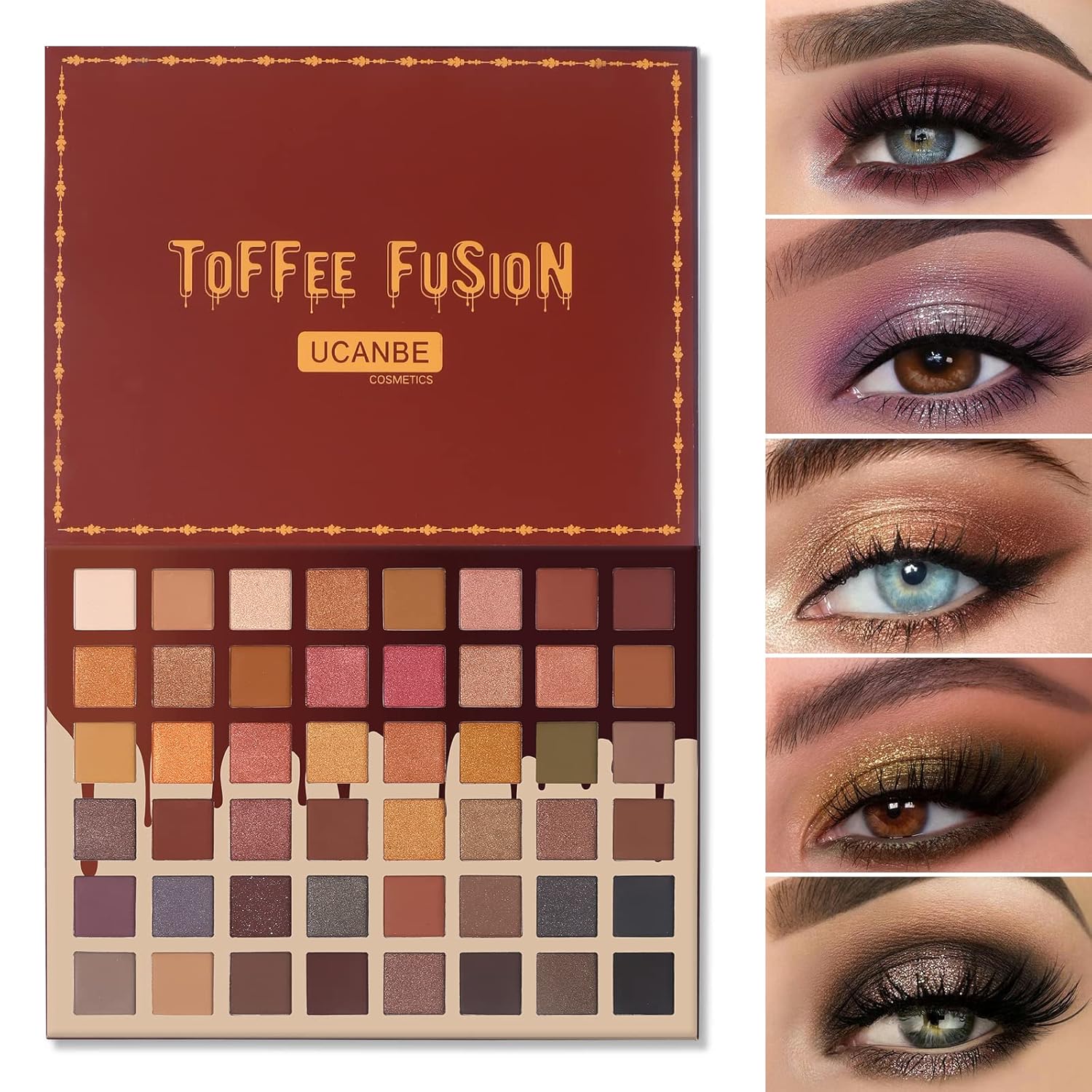 UCANBE EXOTIC FLAVORS - Paleta de maquillaje de sombra de ojos de neón – 48 colores de alta pigmentación – Juego de regalo de paleta de maquillaje de sombra de ojos con brillo mate arcoíris