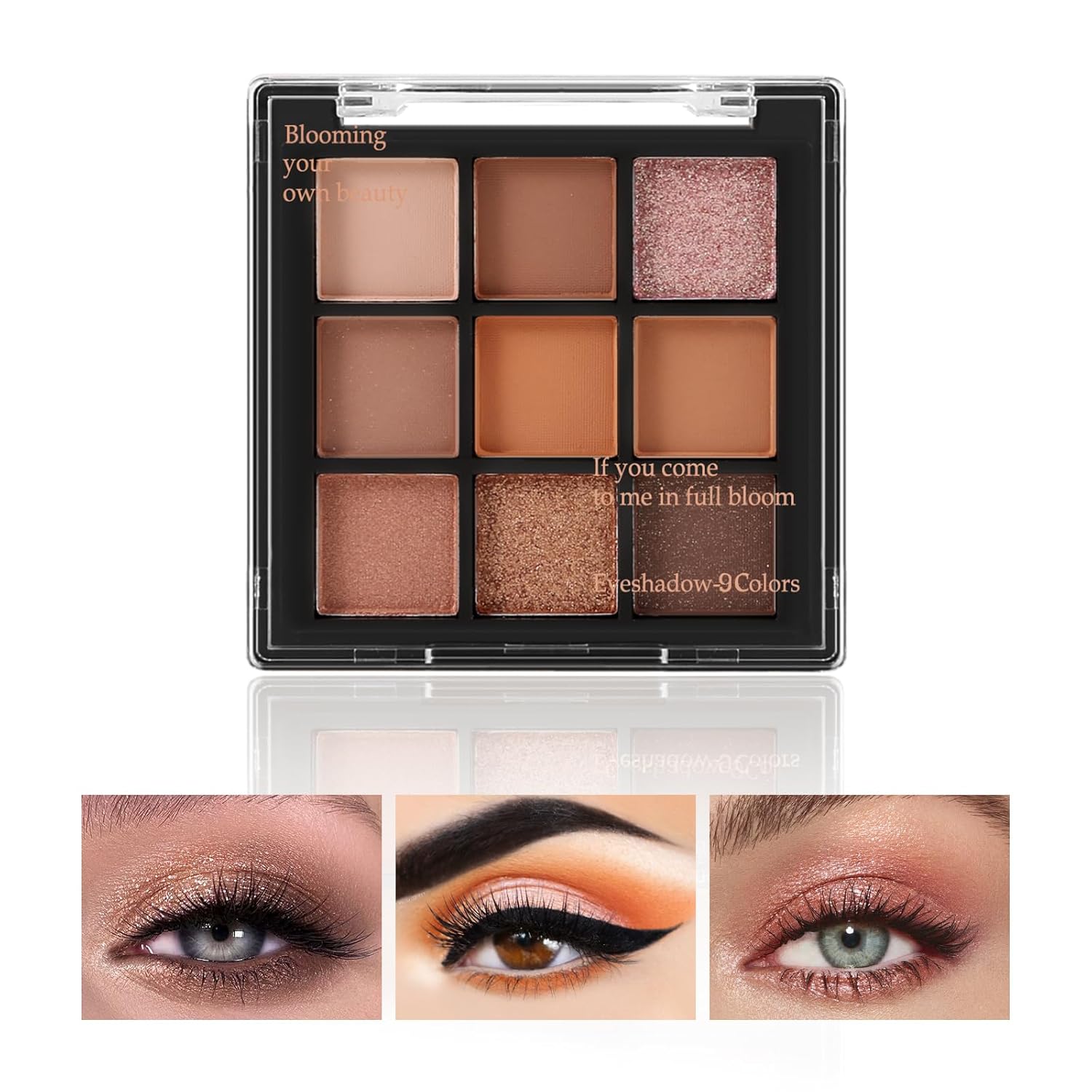 Boobeen Paleta de sombras de ojos nude – maquillaje mate y brillante, polvo de sombra de ojos cremoso altamente pigmentado, crea un aspecto de ojos neutro, larga duración, fácil de crear looks