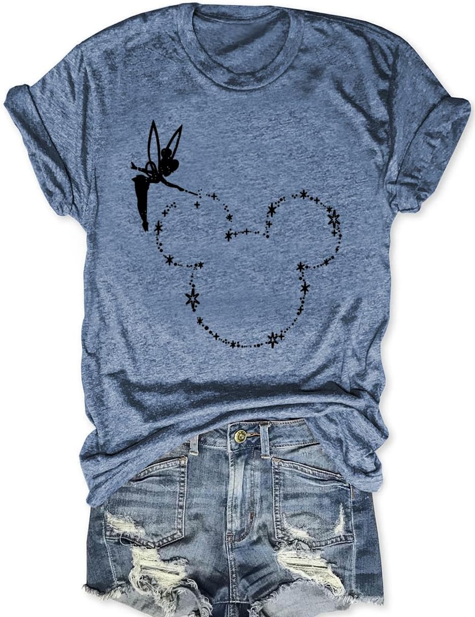 Magic Kingdom Castle - Camisa casual de manga corta para vacaciones, ropa bohemia para mujer, lindas camisetas de verano