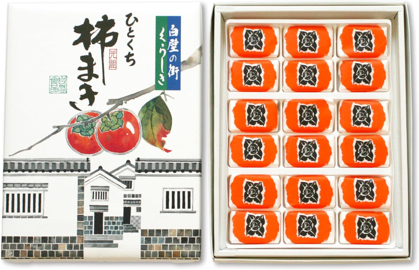 Kokuwa Sangyo Kakimaki 12-piece Dried Persimmon Kaki Domestically Manufactured Confectionery from Kurashiki Souvenir