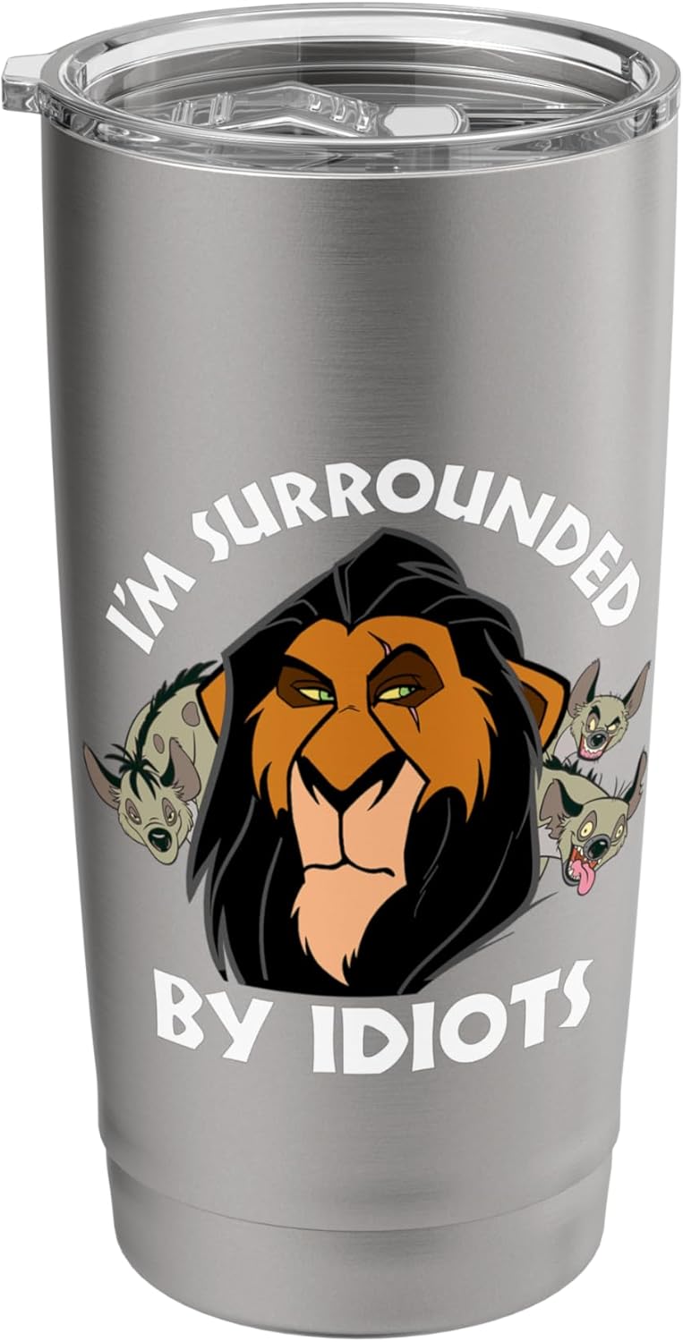 Disney Vaso aislado de acero inoxidable The Lion King Scar Surrounded By Idiots