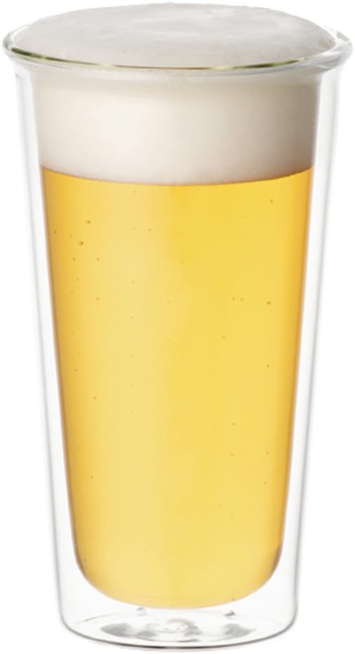 KINTO CAST Double Wall Rock Glass, 8.5 fl oz (250 ml), Heat Resistant Glass, Double Wall Construction, Microwave and Dishwasher Safe 21430