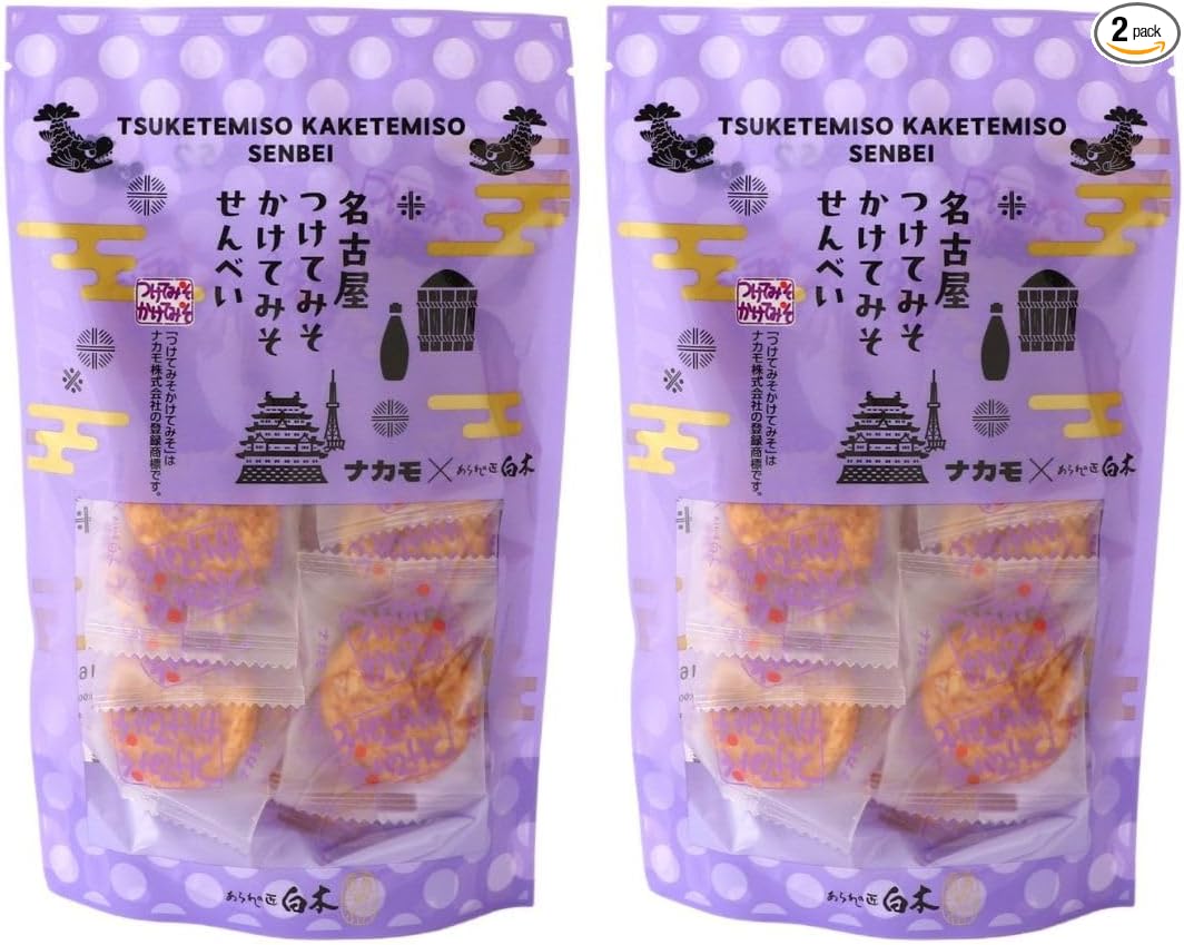 Nagoya Tsuke Misochi Miso Senbe, 1.6 oz (45 g), Domestically Produced Red Soup, Collaboration Product, Sweets, Tea