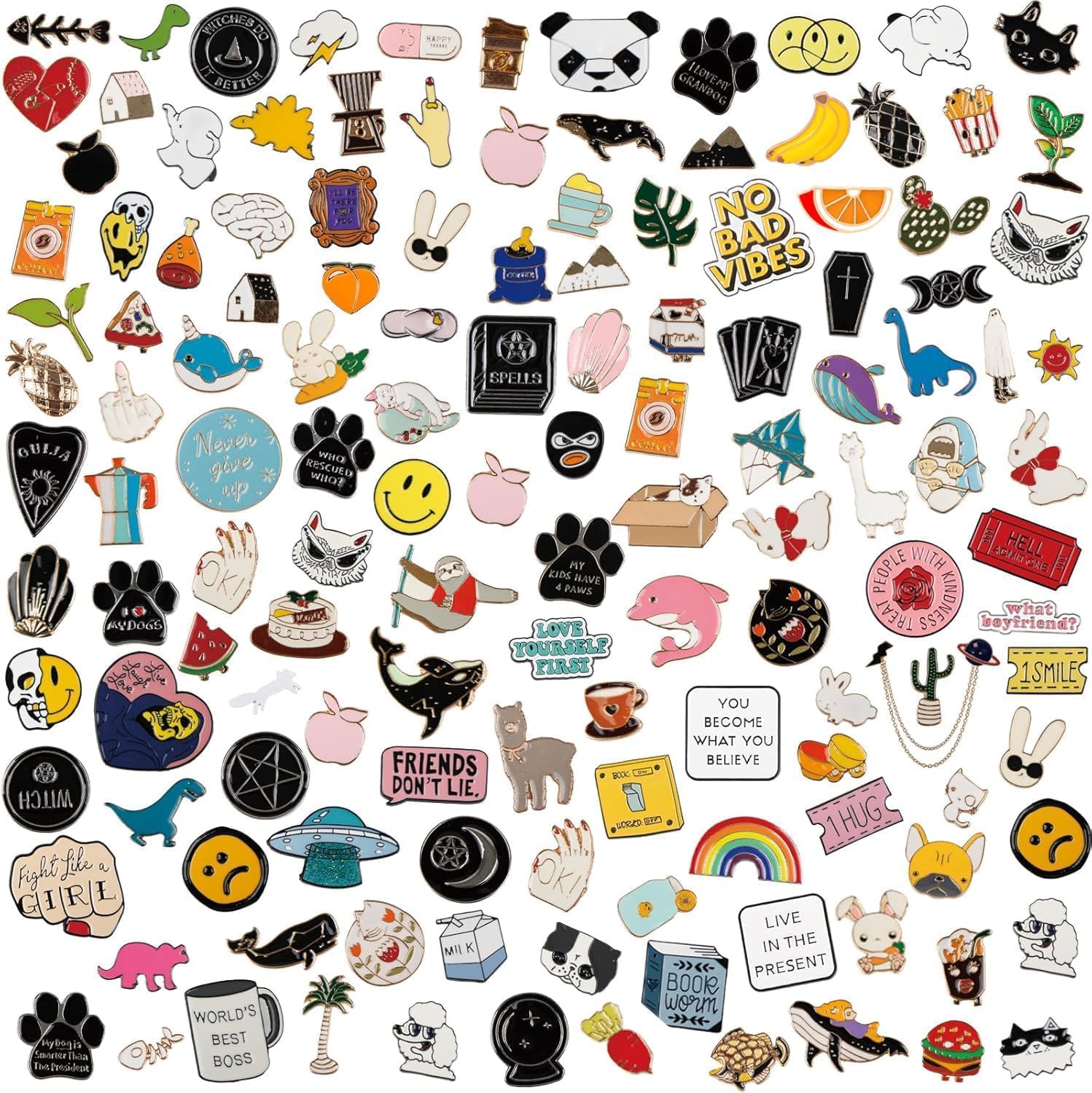 Juego mixto de broches de esmalte para solapa, decoración para mochila, sombrero y chaqueta | Regalo de cumpleaños, Navidad, festivo para amigos, niños, familias (estilo misterioso)