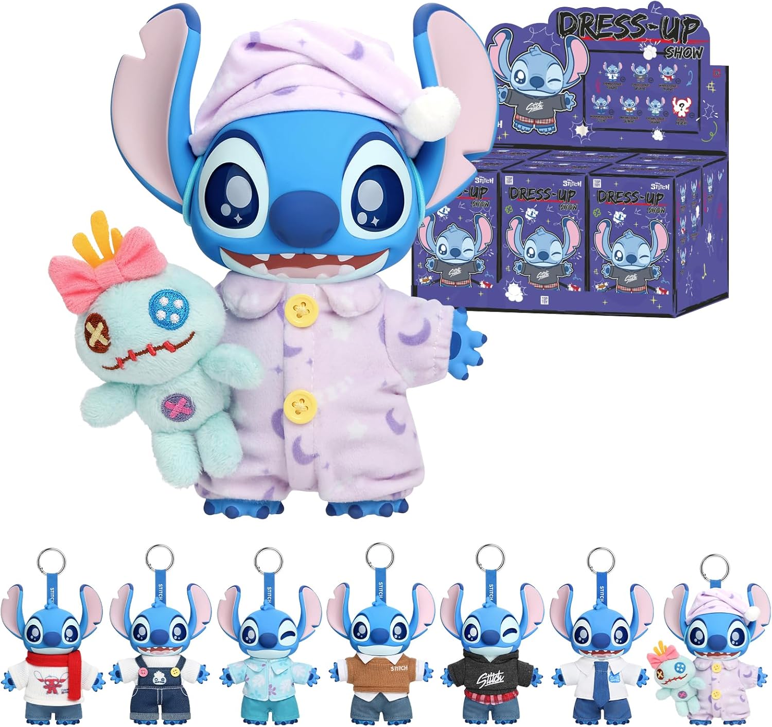 TOP TOY Disney Stitch Dressing Up Show Series Plush Pendant [1 Piece] Gacha Gacha Blind Box Figure Soft Vinyl PVC Premium Toy Birthday Present Stitch For Character Collectors