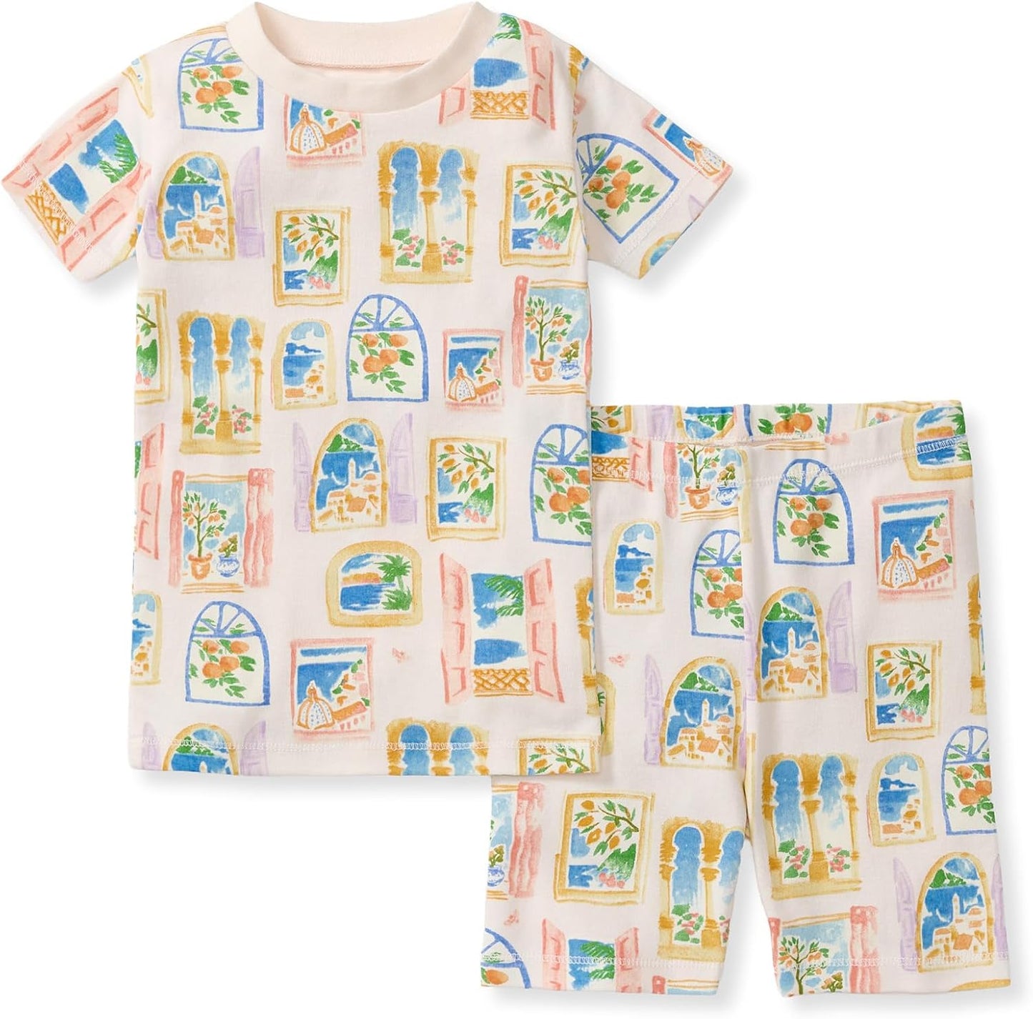 Burt's Bees Baby Pijama unisex de algodón, camiseta de manga corta de 2 piezas y pantalones cortos | Snug fitting, yet comfy warm weather pajamas sets are made in our classic rib fabric