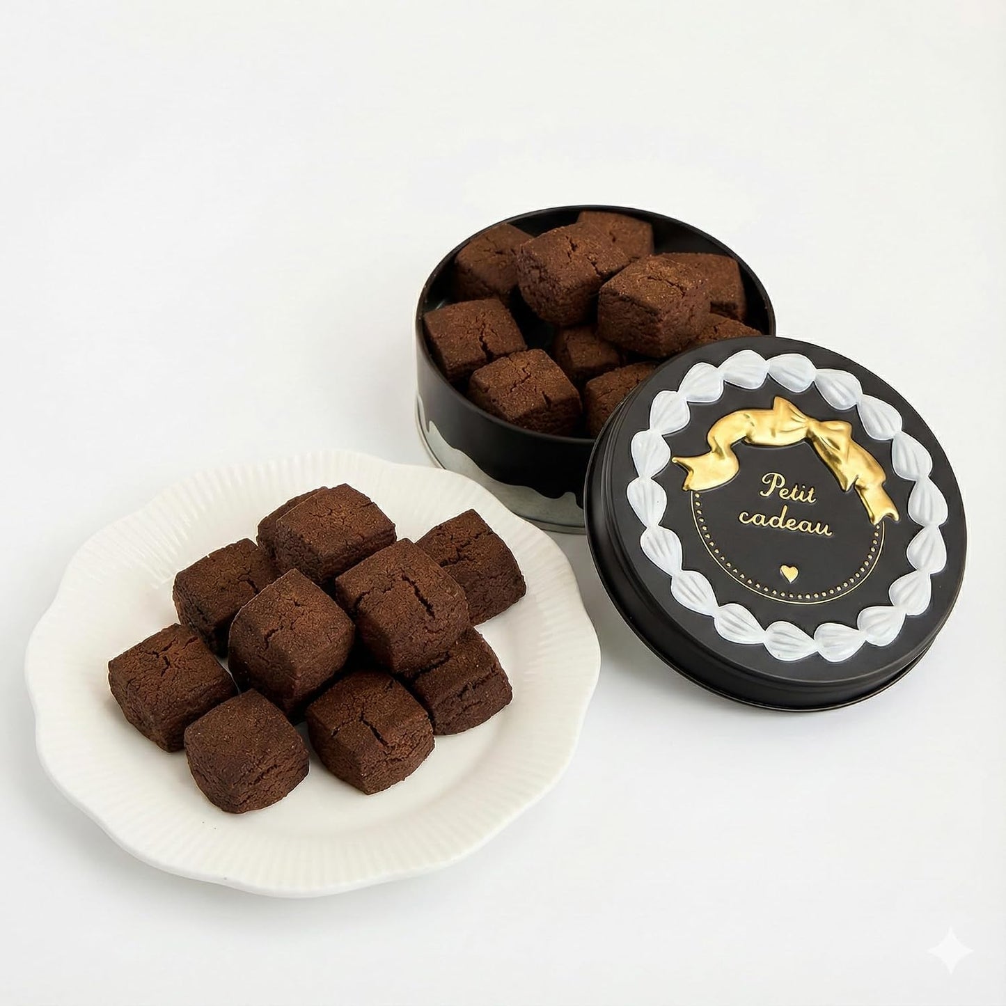 SABLE D’OR Cookie Tin, Western-style Pastry Gift, Cookie Gift, Valentine's Day, White Day (Blue)