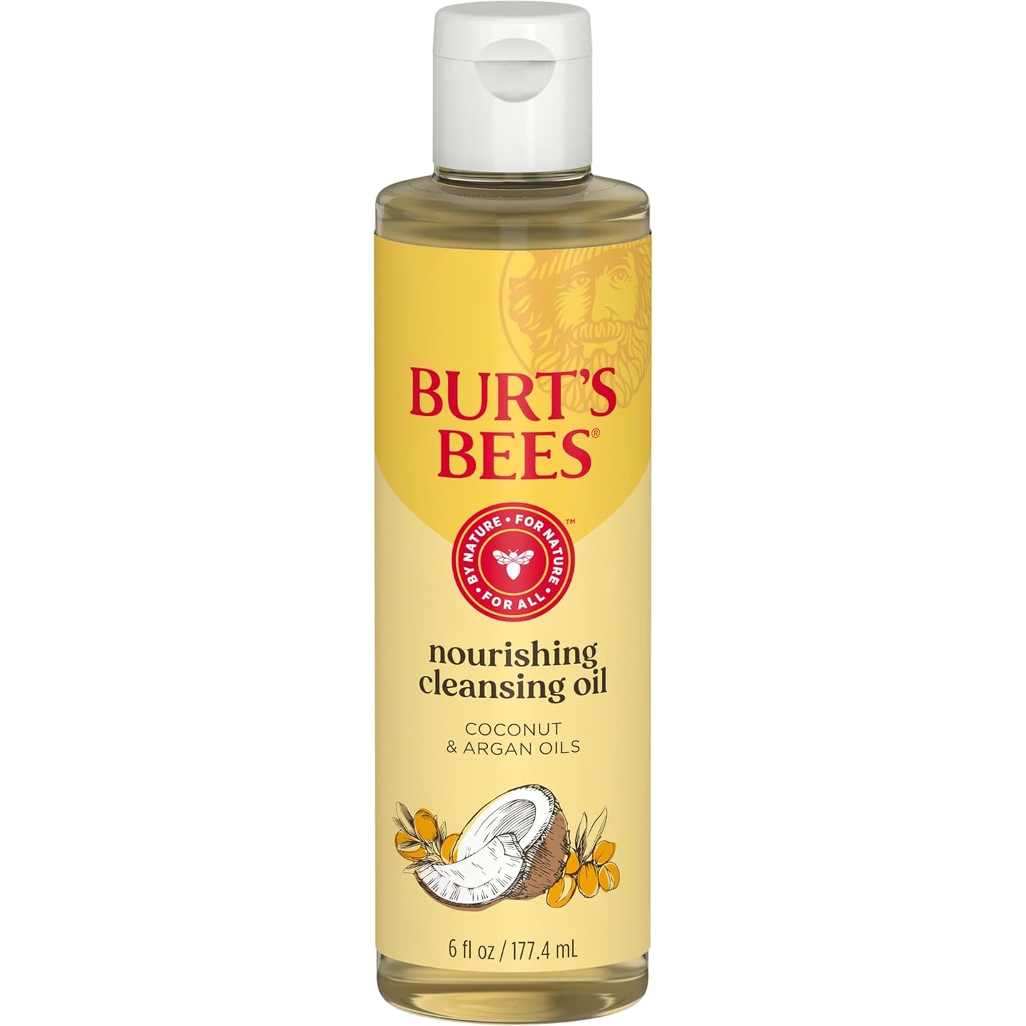 Burt's Bees Aceite limpiador nutritivo con aceites de coco y argán, aceite facial limpiador para pieles normales a secas, esenciales para el dormitorio universitario de regreso a clases, cuidado de la