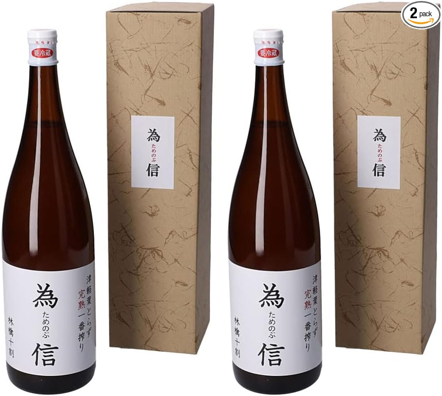 Aomori Apple Juice Fully Ripe First Press Tamenobu (Tame Nobu) One Liter Bottle