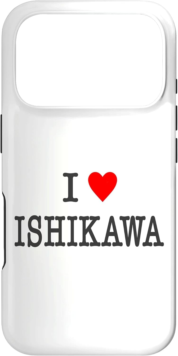 アイラブ・ISHIKAWA 石川（I Love ハート）【47都道府県】ジモT ティ 地元愛 旅行 グッズ お土産 面白 スマホケース iPhone 7 Plus/8 Plus 用