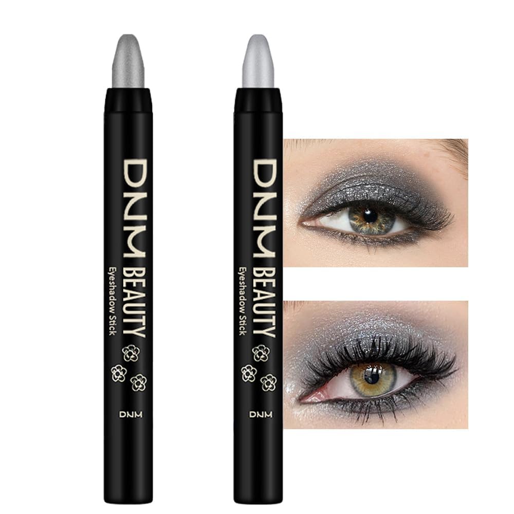 Juego de 8 piezas de barras iluminadoras de sombra de ojos en crema, champán perla gris topo bronce cacao piedra masilla amatista ahumada con brillo mate, lápiz delineador de ojos, barra aplicadora