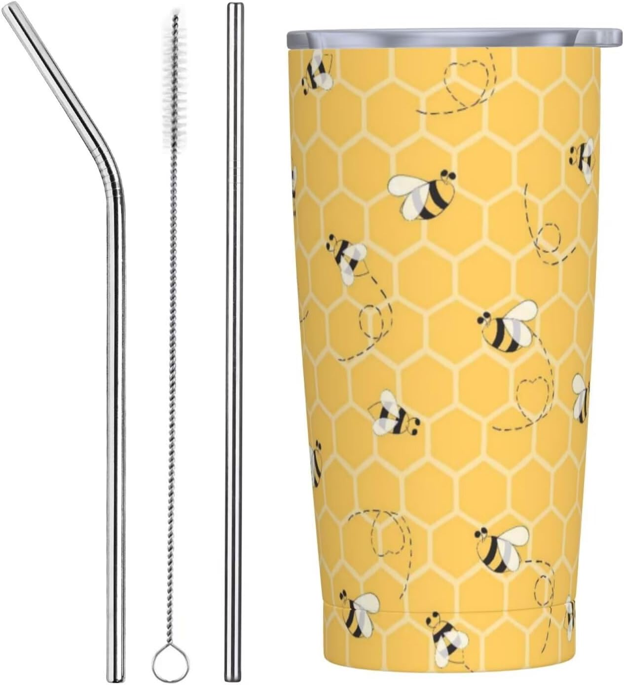 Vaso aislado de acero inoxidable de 20 onzas con tapa y pajilla, diseño vintage de mariposas florales, acuarela, taza de café, té, vino, botella de agua para mujeres y hombres