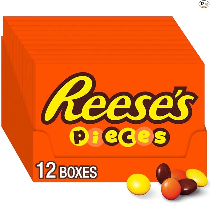 REESE'S PIECES Peanut Butter in a Crunchy Shell, Candy Bulk Bag, 48 oz (Pack of 2)