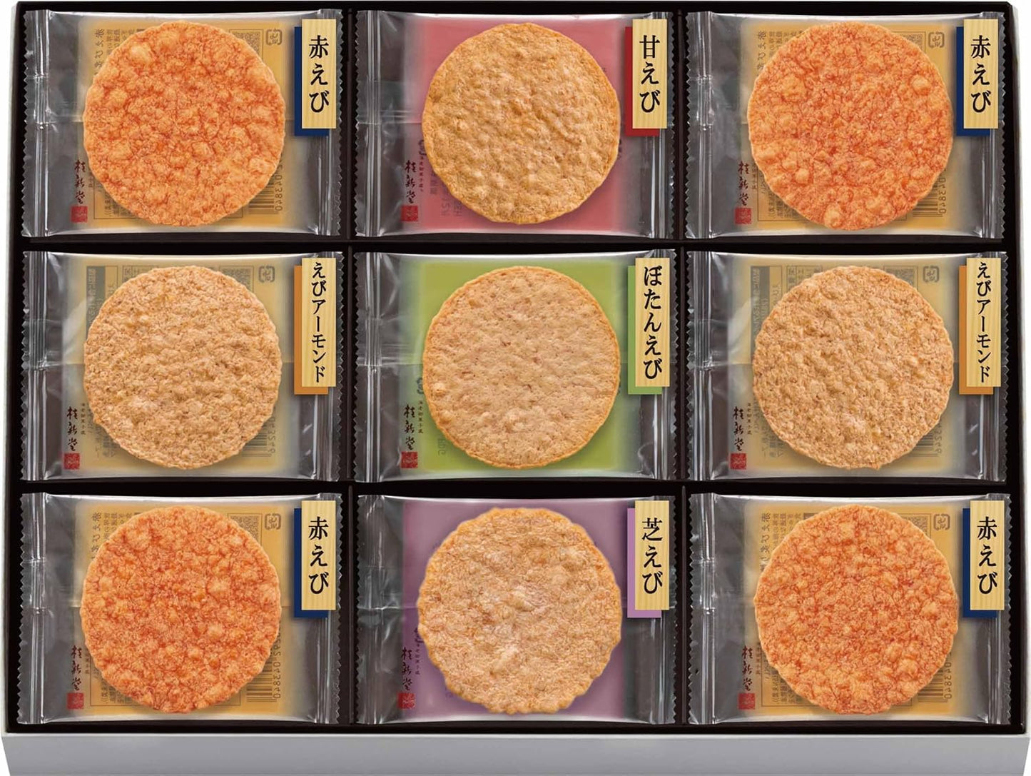 Kaishindo Roasted Assorted Shrimp Rice Crackers Gift Sweets Present Japanese Confectionery Shrimp Rice Crackers Individual Packaging Ochu-gen Offering 18 Bags