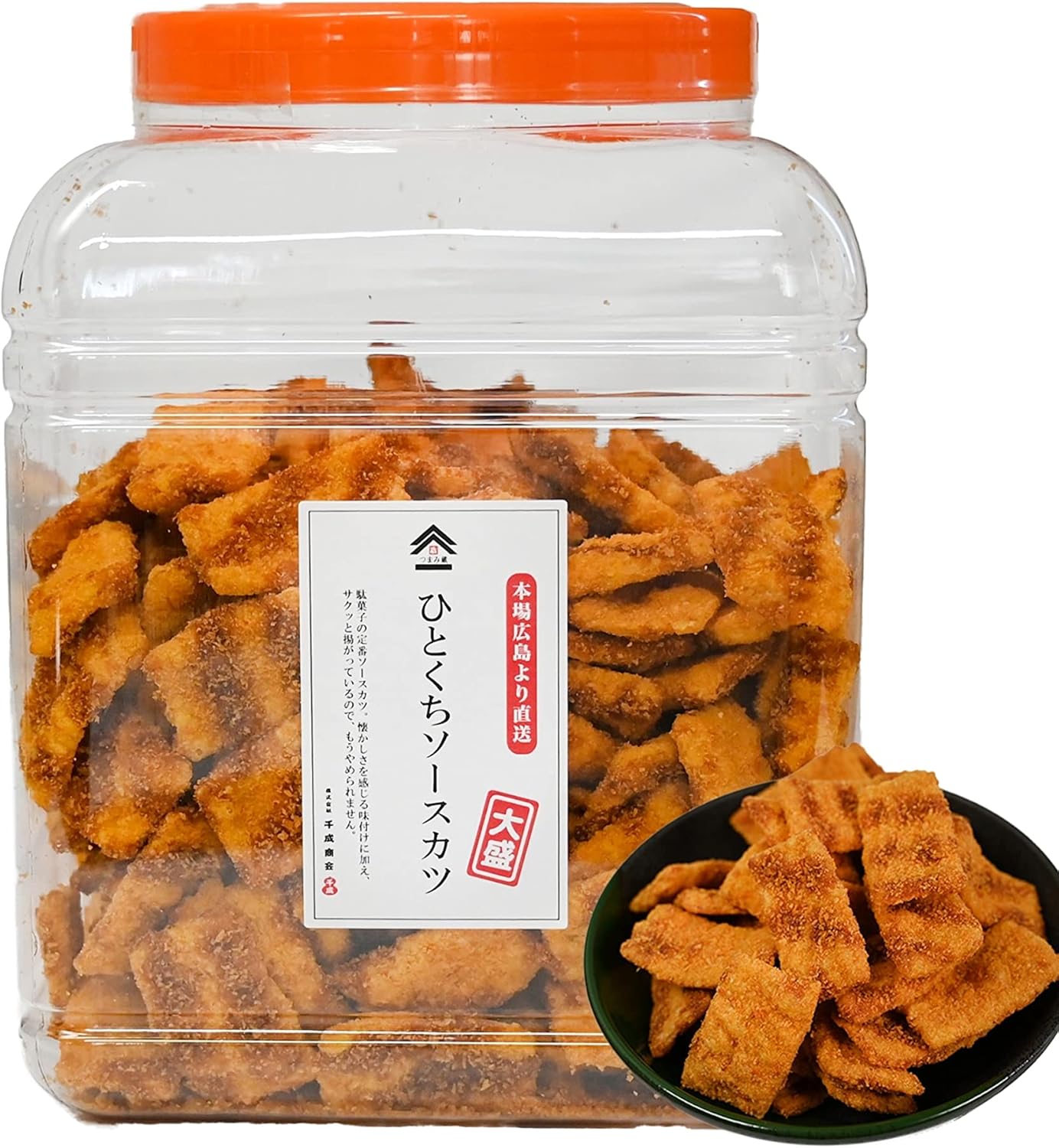 Hitorikuchi Sauce Katsu 420g [Large Capacity Commercial Use Snacks] Nostalgic駄菓子 Snack (for snacks/snacks) Sauce Katsu Sennari Shokai [Tsumami Kura]