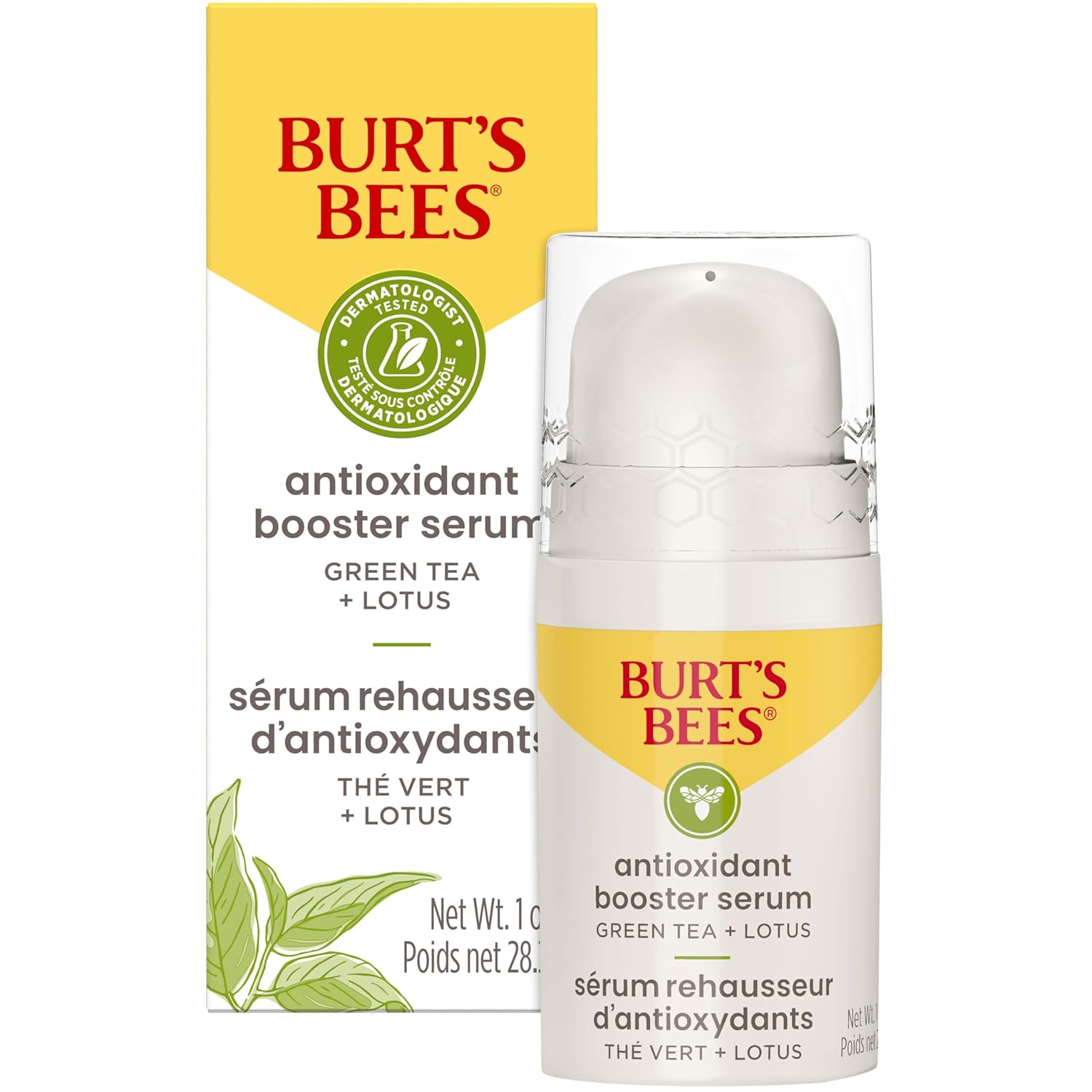 Burt's Bees Suero facial de cúrcuma con vitamina C, ilumina la piel y reduce visiblemente las manchas oscuras, las líneas finas y las arrugas, naturalmente hidratante, ligero - Refuerzo iluminador (1 oz)