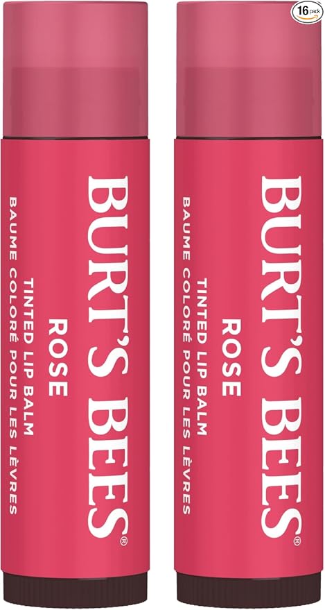 Burt's Bees Bálsamo labial con color con fórmula de bálsamo tintado 2 en 1 de larga duración, color infundido con manteca de karité profundamente hidratante para un acabado natural y acumulable, suave