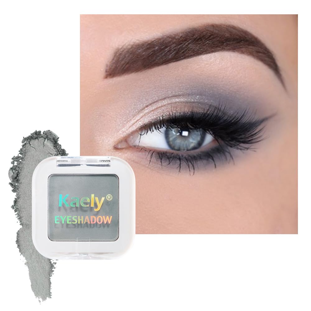 Kaely Maquillaje de sombra de ojos individual prensado, marrón nude claro mate altamente pigmentado, paleta de sombras de ojos monocromáticas altamente pigmentadas, mini sombra de ojos en polvo neutro impermeable, sombras para ojos, ligero mezclable, 13