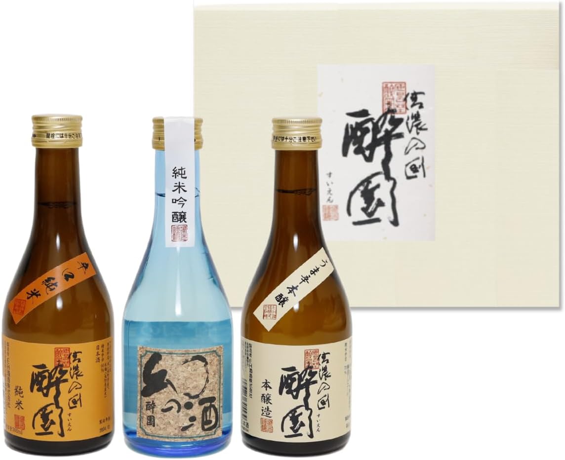 Suien Japanese Sake Taste Comparison 5-Bottle Set, Father's Day Gift Set, Summer Gift, Year-End Gift, New Year's Gift, Home Drinking, Present, Nagano Prefecture Azumino, Taste Comparison Gift