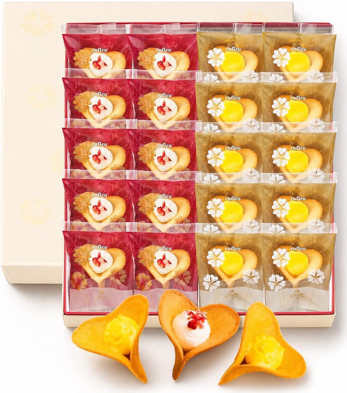 KINEEL Ruffle 20 pieces (Vanilla・Berry Berry) / Halloween Year-end Gift Sweets Western Confectionery Sweets Langue de Chat Gift Celebration Return Hand-carried Gift Assortment Individual Packaging