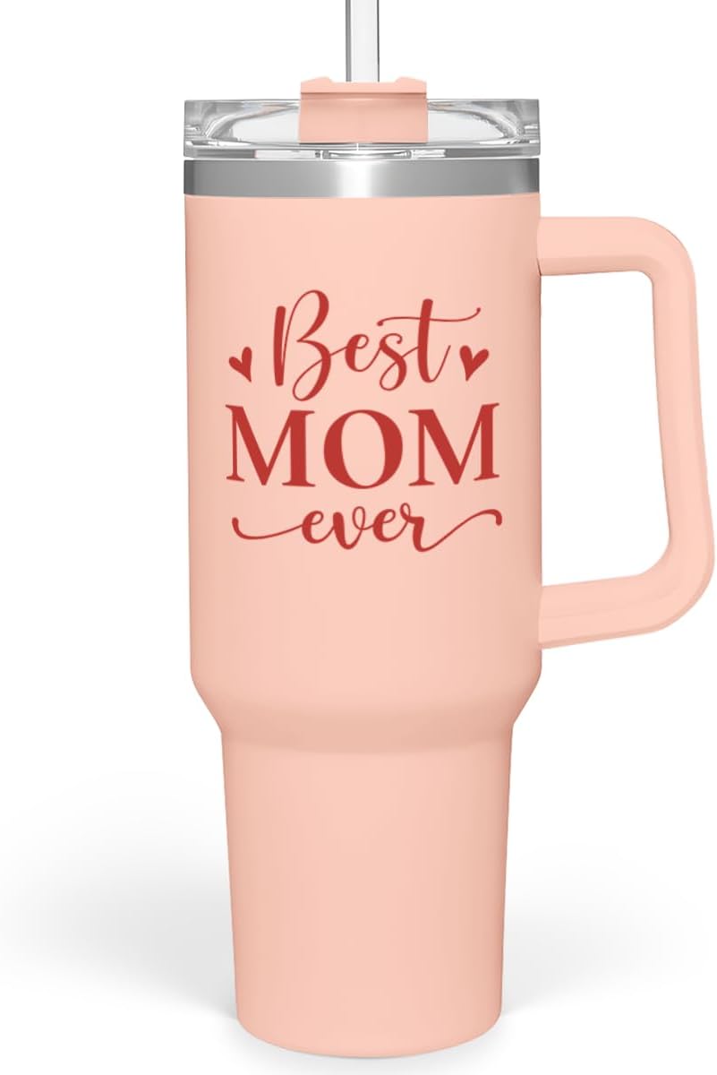 Regalos de enfermera para mujeres, vaso de enfermera con asa, taza de café de acero inoxidable de 40 onzas con tapa con pajilla, regalo de enfermería para enfermeras, regalo de agradecimiento para