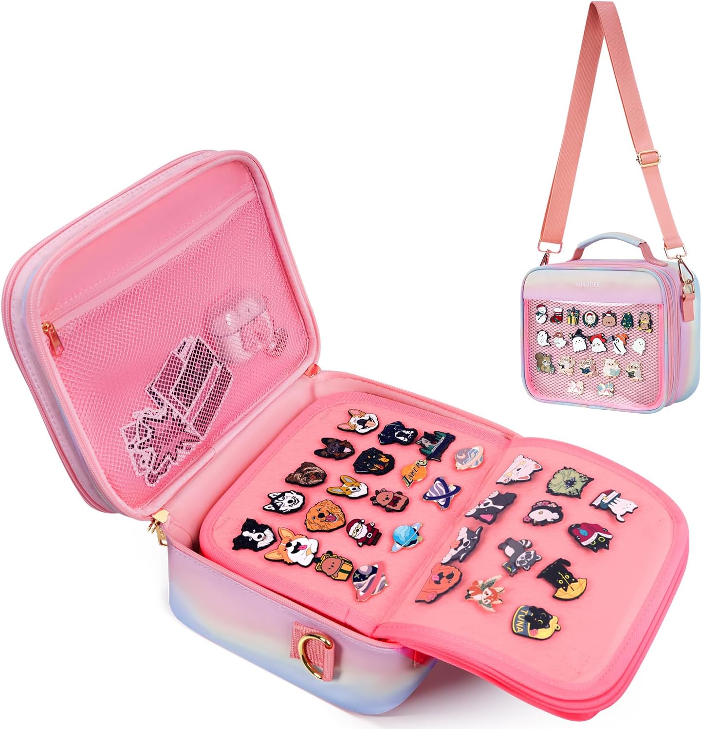 AUROTIER Bolsa de Exhibición de Alfileres Esmaltados, Libro de Colección de 12 Páginas para Intercambio de Alfileres y Parches, Estuche de Exhibición de Alfileres para Almacenar Alfileres Esmaltados