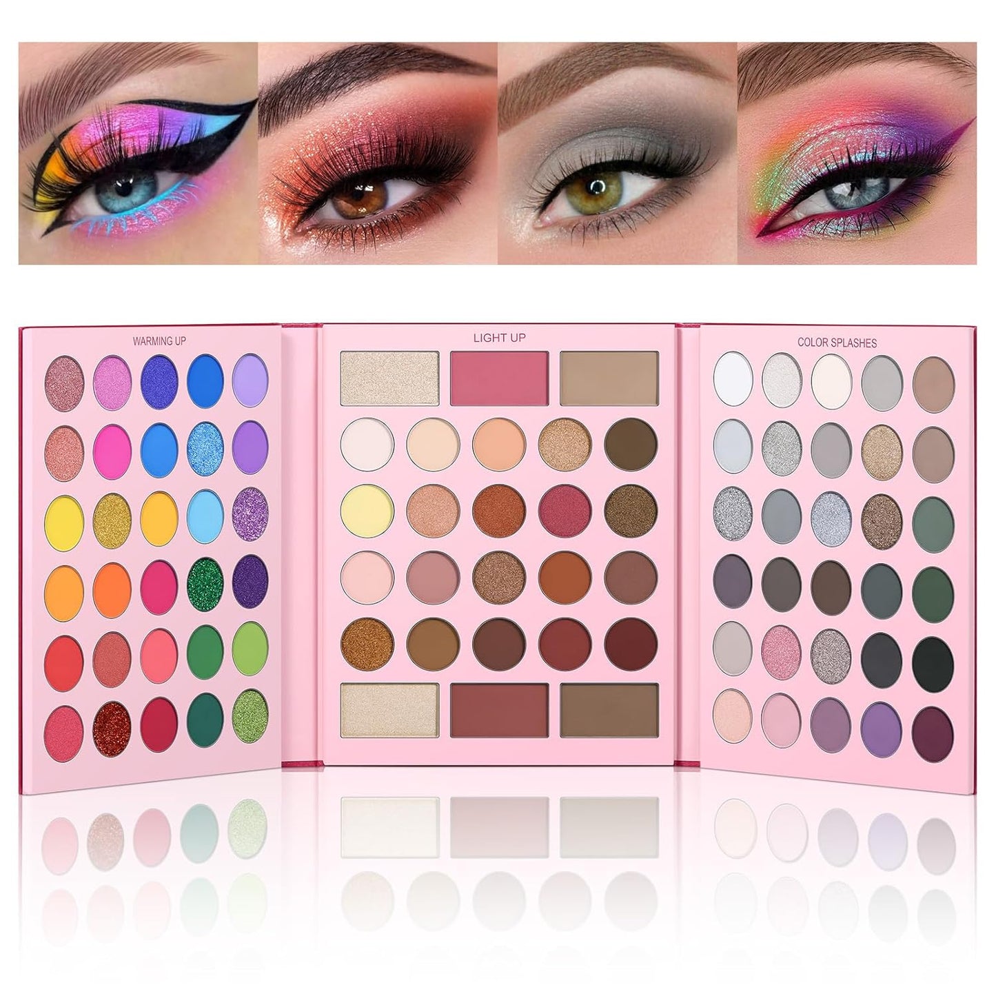UCANBE Eyeshadow Palette with 15Pcs Brushes Makeup Set, Pigmented 86 Colors Make Up Sets Valentine's Day Gift, Matte Shimmer Glitter Eye Shadow Pallet Highlighter Contour Blush Powder Brush Beauty Kit