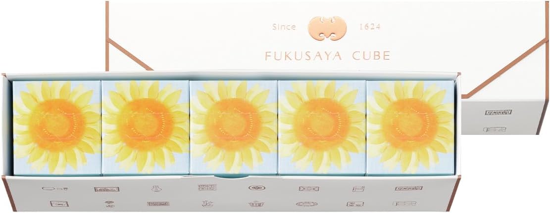 Castella Fukusaya Morning Glory Cube Gift Set, Set of 5, Includes Carrying Bag