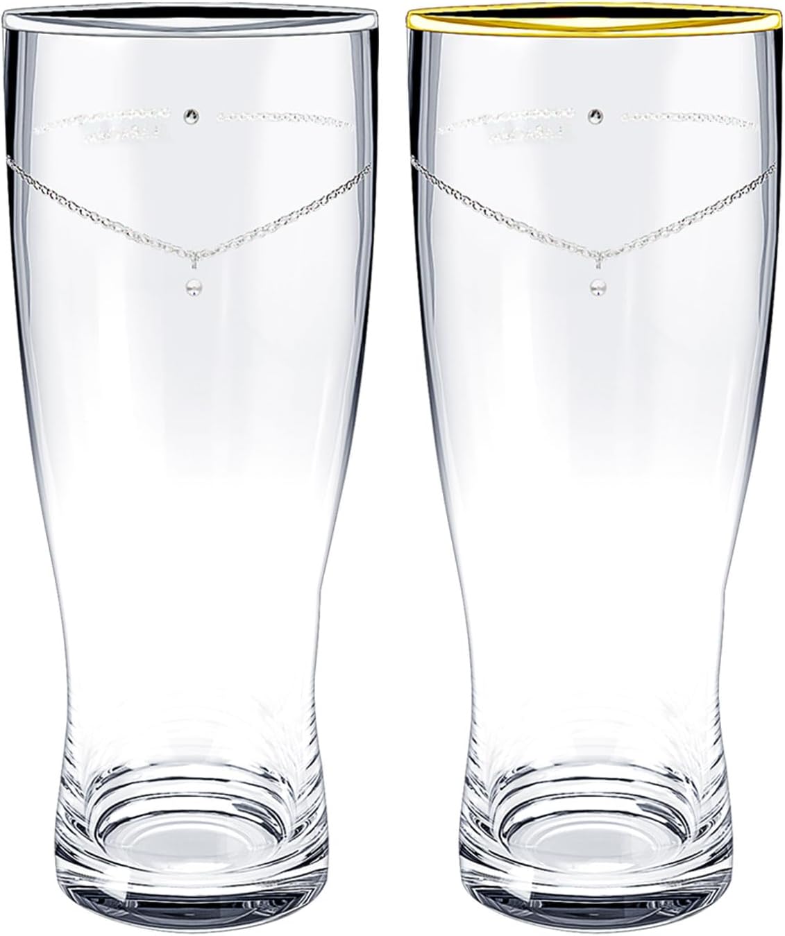 LARA Christie lh-84-0001p Glass Pair Platinum, Gold Rimmed Tumbler