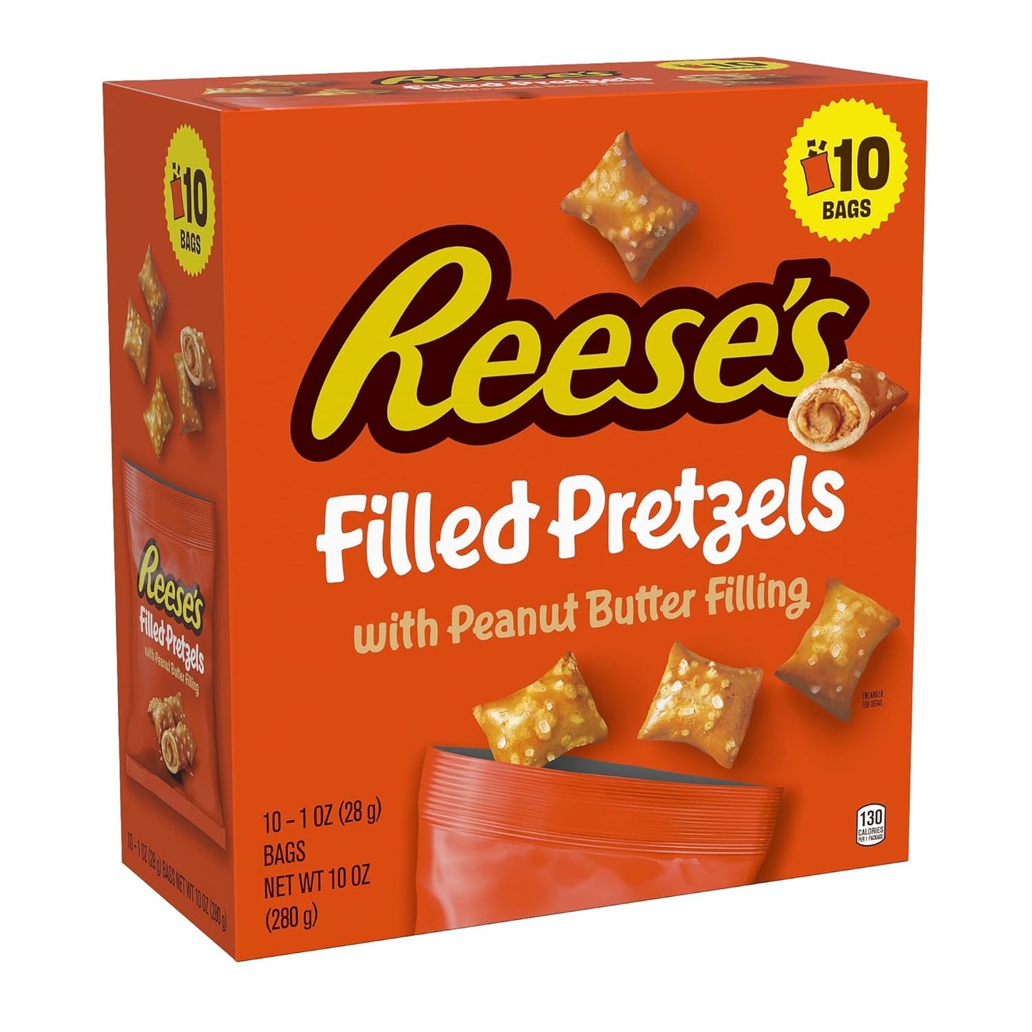 Reese's Filled Pretzels,Peanut Butter Pretzel Nuggets,Crunchy,Ready to Eat,Sweet and Salty Snack,18oz Jar,(Pack of 2)