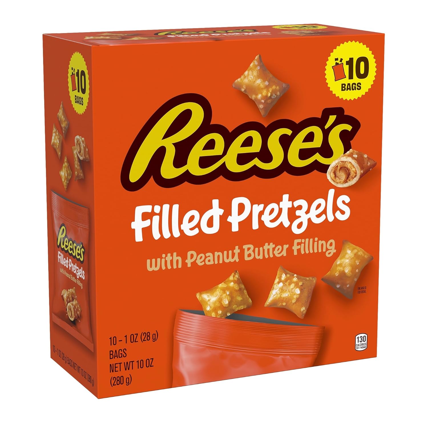 Reese's Filled Pretzels,Peanut Butter Pretzel Nuggets,Crunchy,Ready to Eat,Sweet and Salty Snack,18oz Jar,(Pack of 2)