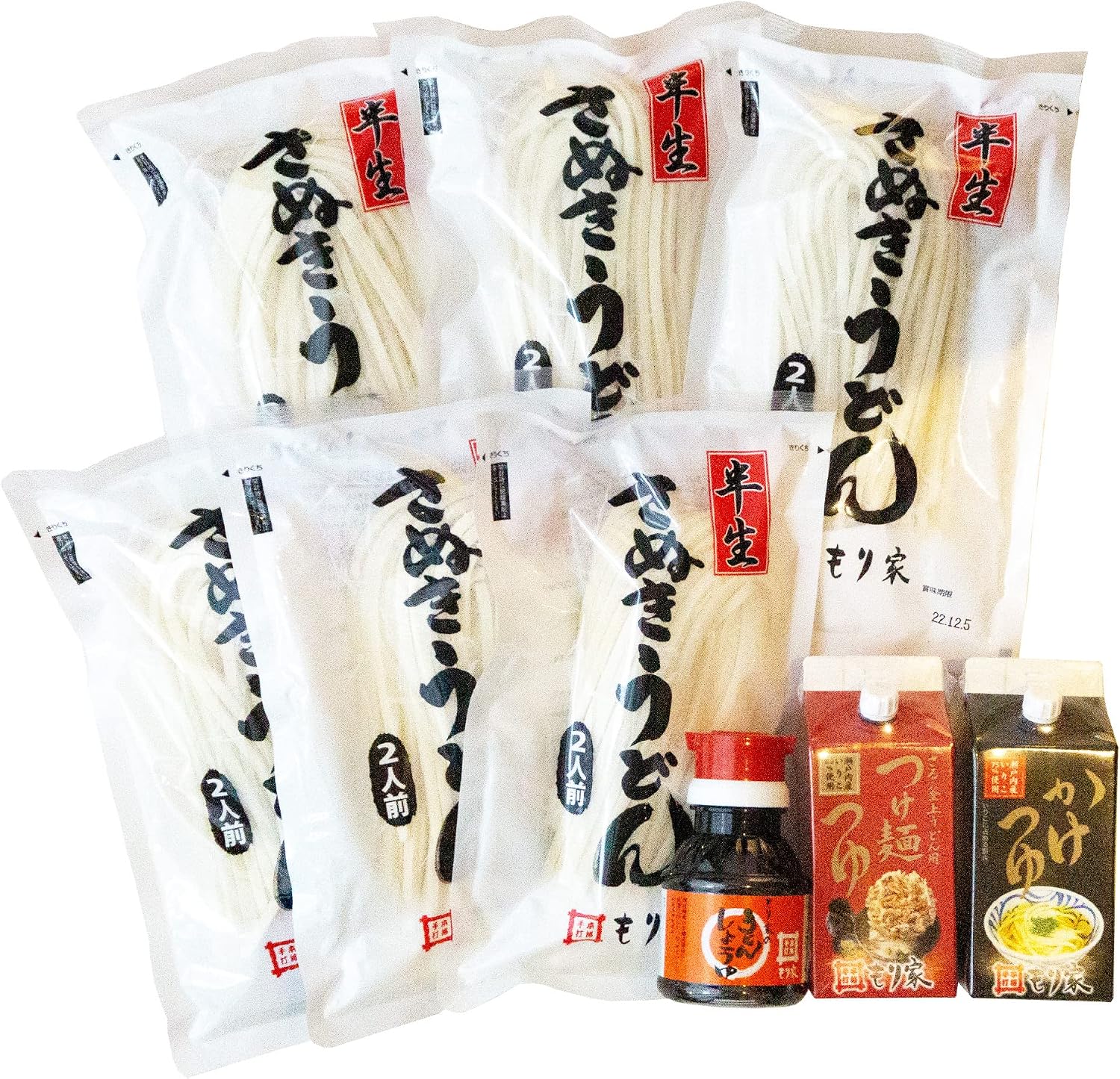 Kagawa Honkaku Teduchi Moriya Semi-Fresh Udon Gift Set (Includes 2 Types of Tsuyu) [Annually Visited by 150,000 People, Top Popular Store in Kagawa] Sanuki Udon, Sanuki Udon 10 Servings Gift, Year-End