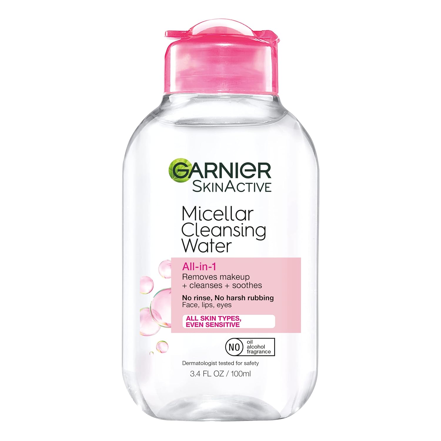 Agua micelar Garnier, limpiador facial hidratante y desmaquillante, adecuada para pieles sensibles, vegana, sin crueldad animal, 13.5 fl oz (400mL), 1 unidad