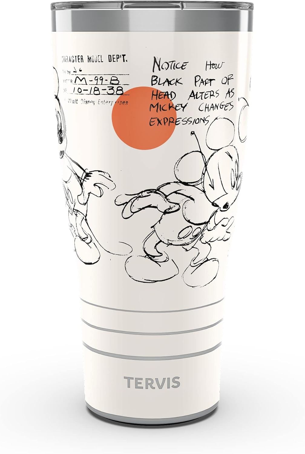 Tervis Traveler - Vaso aislado de triple pared de Mickey Mouse Melody de Disney mantiene las bebidas frías y calientes, 20 onzas, acero inoxidable