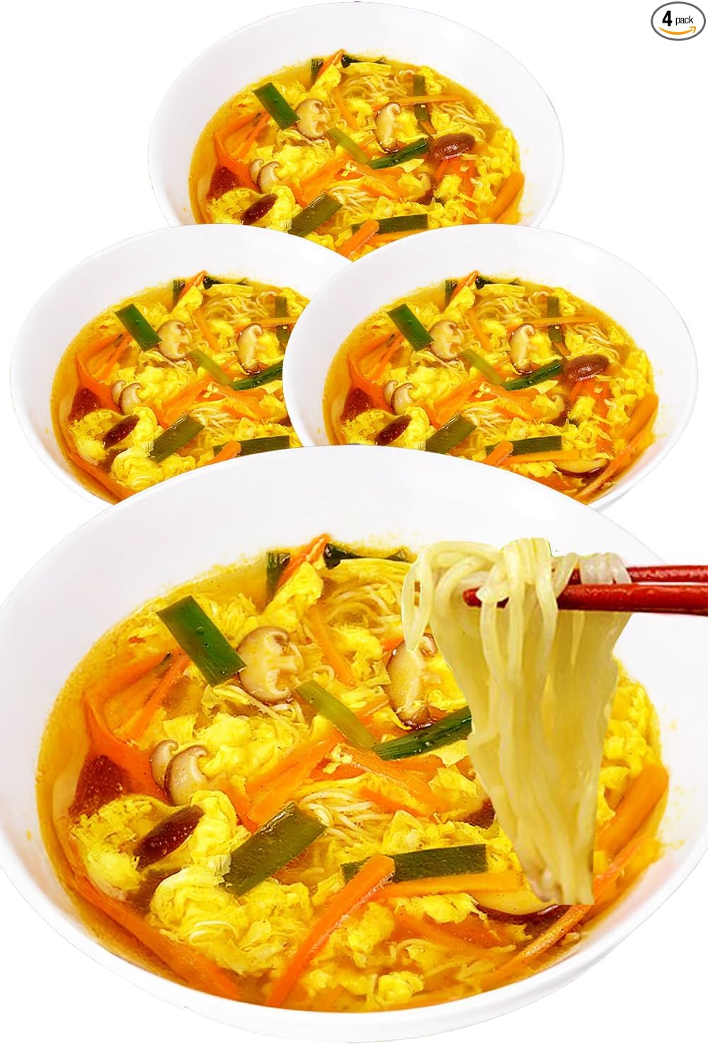 Rinsendou [Spicy Miso Ramen 4 Pack] Homemade Fresh Noodles & Soup, Stimulating, Room Temperature Storage for 30 Days, Local Specialty, Gourmet, Easy Miso Ramen, Ramen, Try It