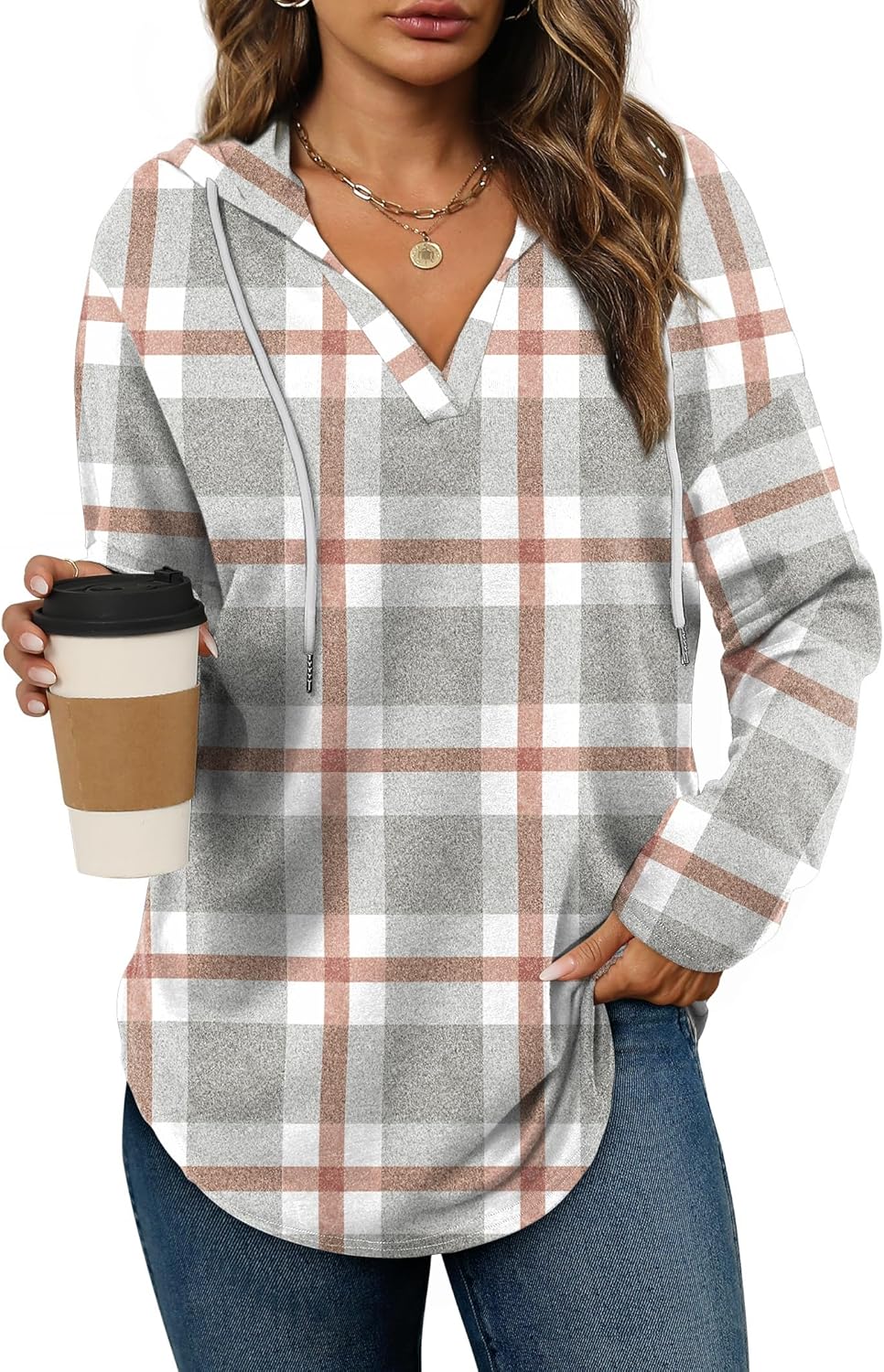 Bofell - Sudaderas con capucha para mujer, sudaderas de moda para mujer, sudaderas con capucha de gran tamaño, sudaderas de manga larga de ajuste holgado