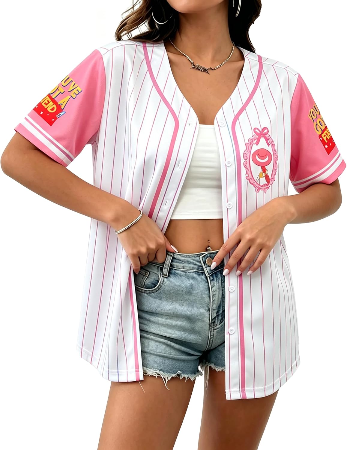 UNIQUEONE Camisa mágica para mujer, camiseta de béisbol, camisas hawaianas mágicas para vacaciones familiares con botones