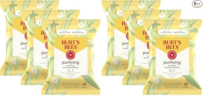 Burt's Bees Rellenos para calcetines, Toallitas faciales de pepino y menta, para todo tipo de piel, Toallitas refrescantes para remover maquillaje y limpieza facial, Regalos de cuidado de la piel para