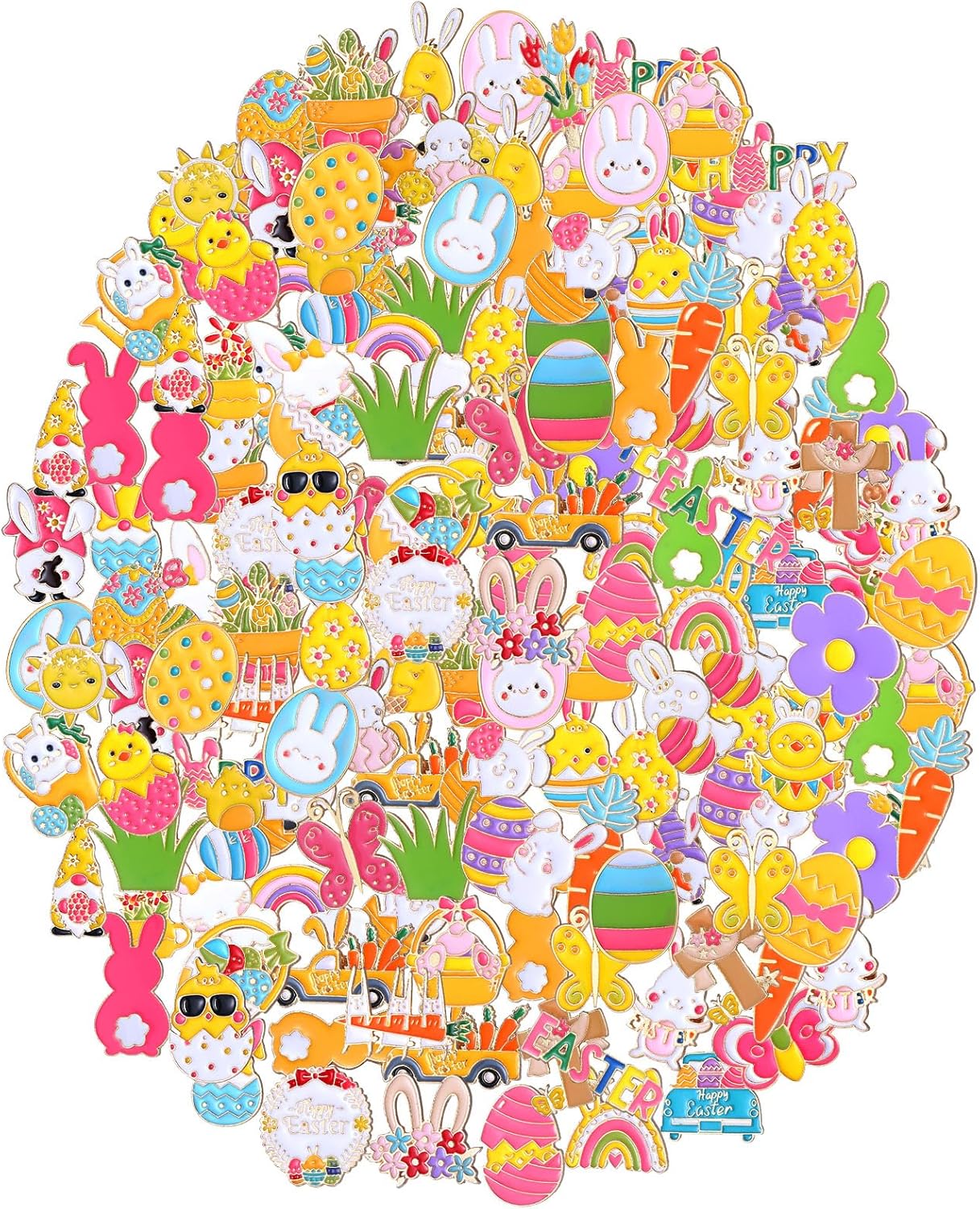 Ceenna 100 Pcs Enamel Pins Bulk Lapel Pins Brooches Decoration Gift for Backpack Clothes Women Mothers Teachers Nurse