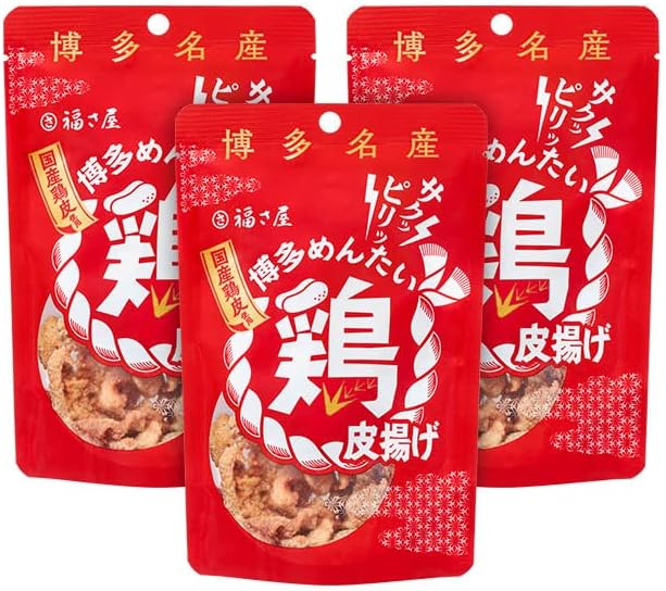 Hakata Mentai Chicken Skin, 1.4 oz (40 g), Hakata Specialty Snacks, Fukusaya, Spicy Mentai, Fukuoka, Souvenir, Gift, Father's Day, Middle Moto, Year's Day, Fukusaya (Set of 2)