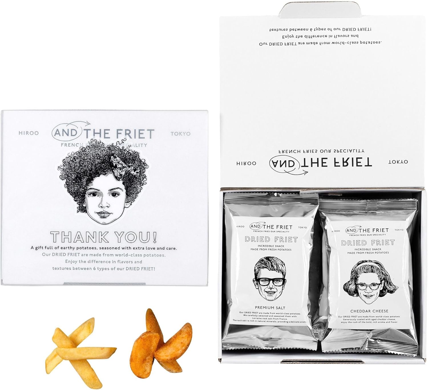 AND THE FRIET アンド・ザ・フリット Mini 6-Piece Set Dried Fries Summer Gift Ochugen 2025 Hand-Delivered Treats Western-Style Snacks Popular Stylish Potato Chips Assorted Box Individually Wrapped Tokyo Souvenirs