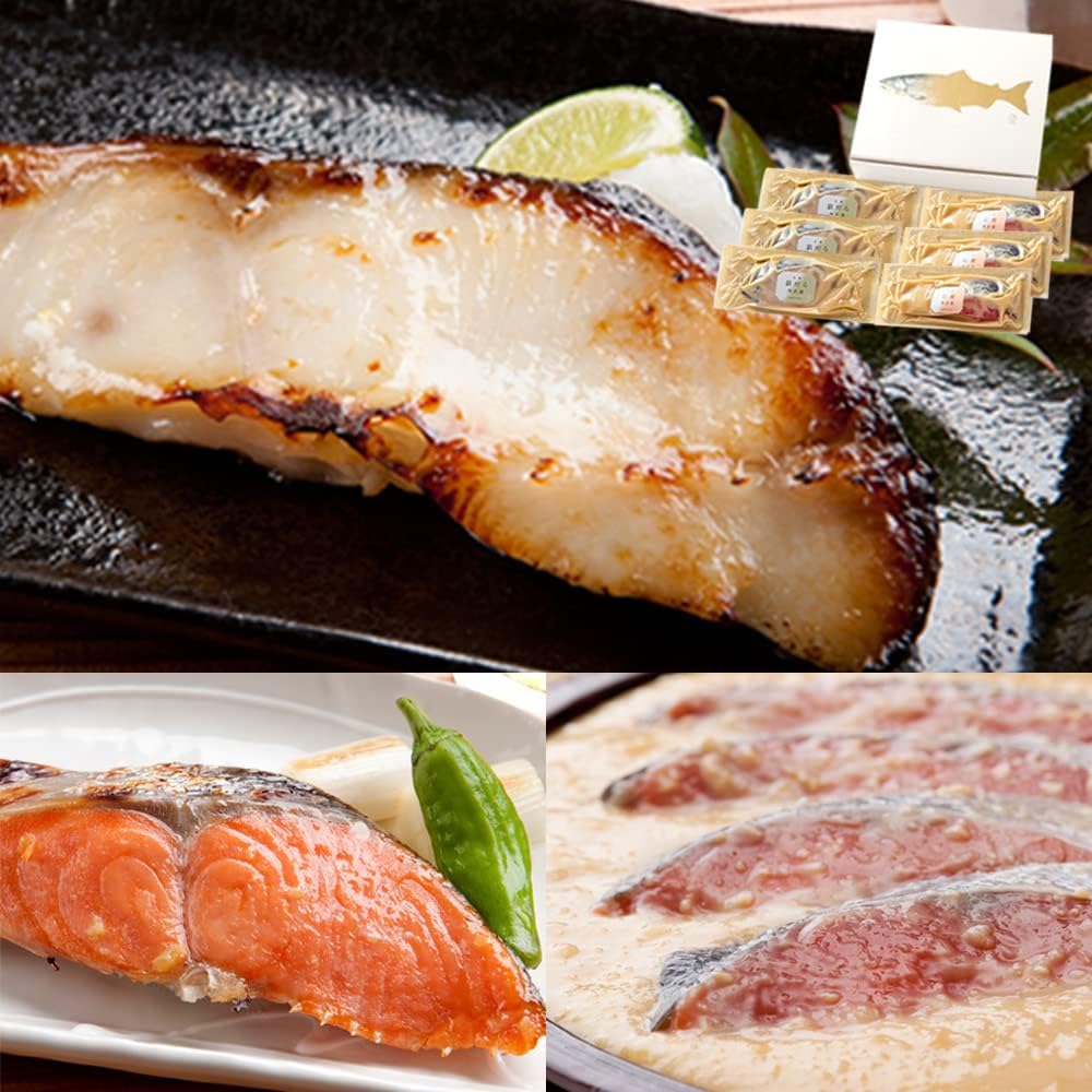 Torigorimonaga Saikyo Pickled Monds Set (2 Types of Silverado/Salmon 6 Pieces), Summer Gift, Middle Agen, Present, Silver Dala, Pickled Fish, Saikyo